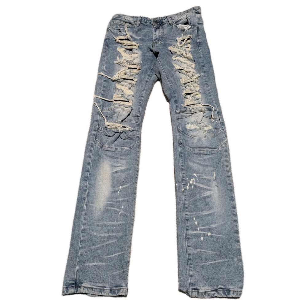 Smoke Rise Jeans Mens 34X34 Distressed Zipper Slim Fit Pants NWOT